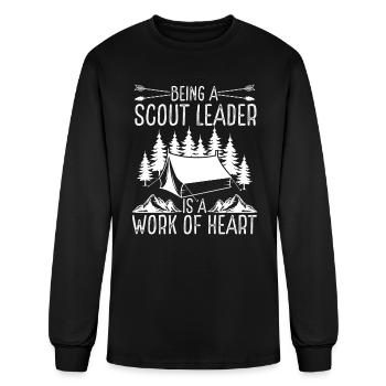 Girl Scout Leader Work of Heart Scouting Scout - Men's Long Sleeve T-Shirt - black - Front