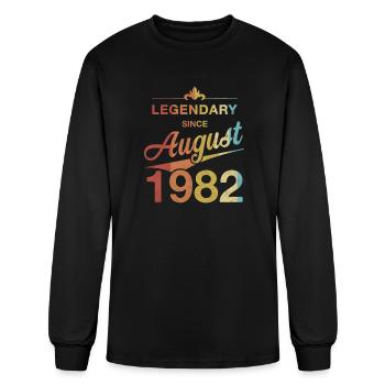 40th Birthday 40 Year Old Born August 1982 Gift - Men's Long Sleeve T-Shirt - black - Front