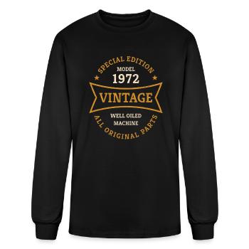 Born 1972 Vintage 50 Year Old 50th Birthday Gifts - Men's Long Sleeve T-Shirt - black - Front