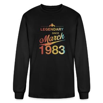 40th Birthday 40 Year Old Born March 1983 Gift - Men's Long Sleeve T-Shirt - black - Front