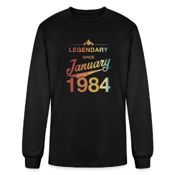 40th Birthday 40 Year Old Born January 1984 Gift - Men's Long Sleeve T-Shirt - black - Front