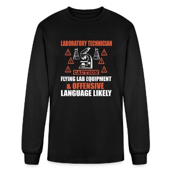 Laboratory Technician Saying - Men's Long Sleeve T-Shirt - black - Front