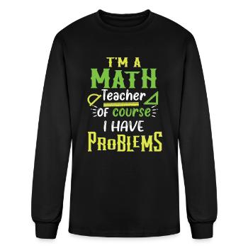 Math Teacher Math - Men's Long Sleeve T-Shirt - black - Front