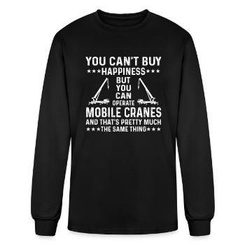 Mobile Crane Operator Gift - Men's Long Sleeve T-Shirt - black - Front