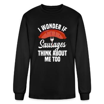 Funny Sausage Lover Design - Men's Long Sleeve T-Shirt - black - Front