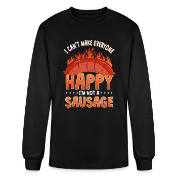 Funny Sausage T-Shirt - Men's Long Sleeve T-Shirt - black - Front