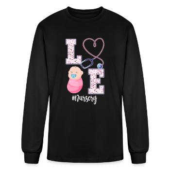 Cute Newborn Nursery Nurse Design - Men's Long Sleeve T-Shirt - black - Front