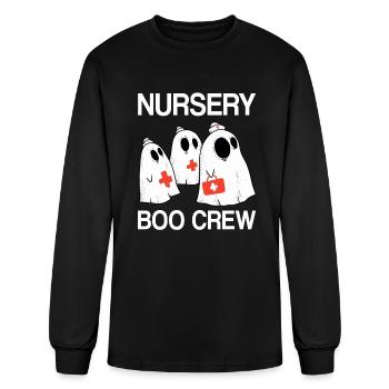 Cute Nursery Boo Crew Halloween Costume - Men's Long Sleeve T-Shirt - black - Front