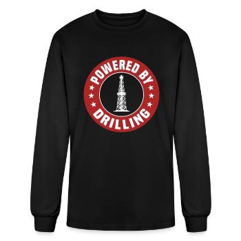Powered By Drilling - Men's Long Sleeve T-Shirt - black - Front