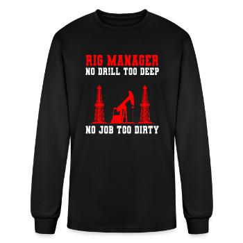 Drôle de gestionnaire de plate-forme disant l’industrie pétrolière - T-shirt à manches longues Homme - noir - Devant