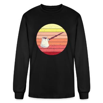 Tenue rétro de café turc Cezve - T-shirt à manches longues Homme - noir - Devant