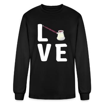Café turc Cezve Design - T-shirt à manches longues Homme - noir - Devant