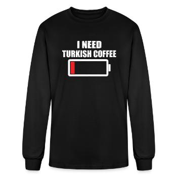 J’ai besoin de café turc - T-shirt à manches longues Homme - noir - Devant