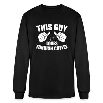 Ce gars aime le café turc - T-shirt à manches longues Homme - noir - Devant