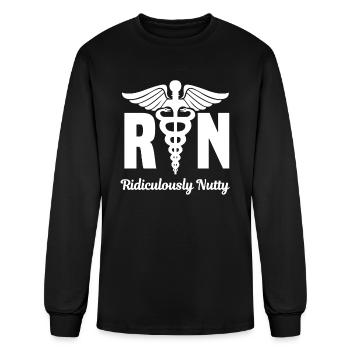 Registered Nurse RN Ridiculously Nutty - Men's Long Sleeve T-Shirt - black - Front