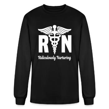 Registered Nurse Ridiculously Nurturing - Men's Long Sleeve T-Shirt - black - Front