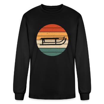 Retro Sled Outfit Sledder Sledding - Men's Long Sleeve T-Shirt - black - Front
