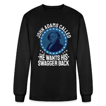 Funny John Adams US President History - Men's Long Sleeve T-Shirt - black - Front