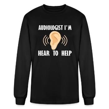 Audiologist Hearing Pun - Men's Long Sleeve T-Shirt - black - Front