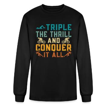 Triathlon Triathlete - Men's Long Sleeve T-Shirt - black - Front