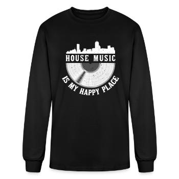 Funny House Music EDM DJ Electronic - Men's Long Sleeve T-Shirt - black - Front