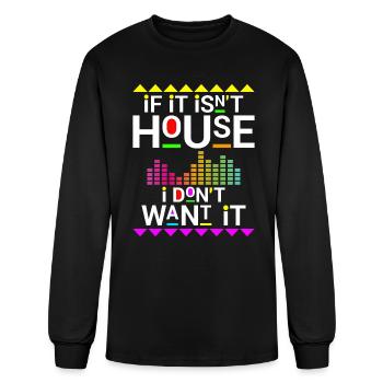 House Music EDM DJ Electronic - Men's Long Sleeve T-Shirt - black - Front