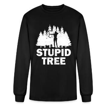 Stupide Arbre Arbalète Chasse Arc Chasseur - T-shirt à manches longues Homme - noir - Devant