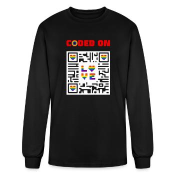 Heart QR Coded On Pride Love - Men's Long Sleeve T-Shirt - black - Front
