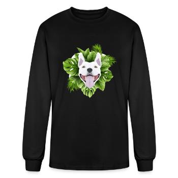 Tropical Bull terrier - Men's Long Sleeve T-Shirt - black - Front