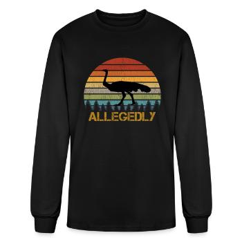 Funny Allegedly Ostrich Shirt Flightless Bird Love - Men's Long Sleeve T-Shirt - black - Front