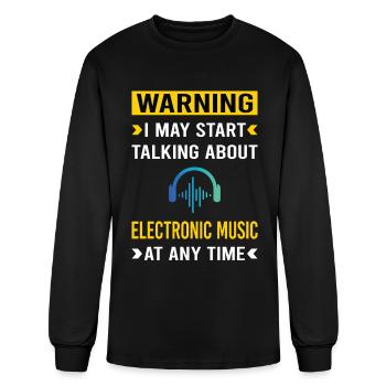 Warning Electronic Music - Men's Long Sleeve T-Shirt - black - Front
