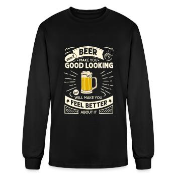 Beer Won't Make You Funny Adult Drinking Humor - Men's Long Sleeve T-Shirt - black - Front