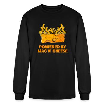 Powered by mac n cheese - mac and cheese - Men's Long Sleeve T-Shirt - black - Front