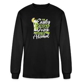 I am easily satisfied with any drink with a twist - Men's Long Sleeve T-Shirt - black - Front