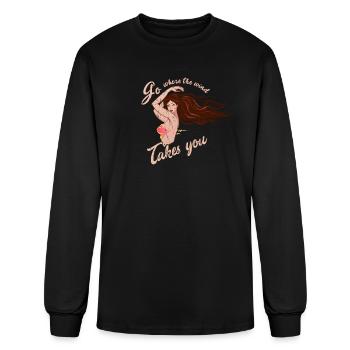 Go where the wind takes you - windy - Men's Long Sleeve T-Shirt - black - Front