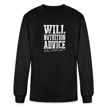 Will give nutrition advice for wine - dietician - Men's Long Sleeve T-Shirt - black - Front
