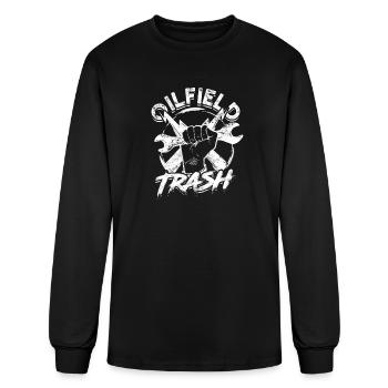 Déchets pétroliers - plate-forme pétrolière - T-shirt à manches longues Homme - noir - Devant