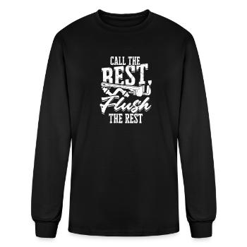 Call the best Flush the rest - plumping - Men's Long Sleeve T-Shirt - black - Front