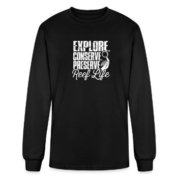 Explore, conserve, preserve: Reef life - Reef - Men's Long Sleeve T-Shirt - black - Front