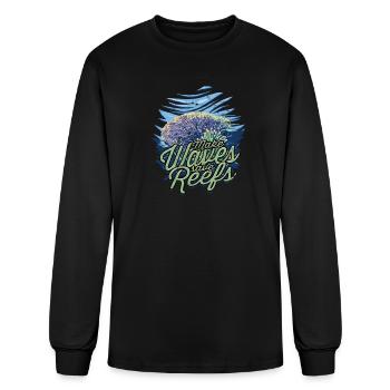 Make waves, save reefs - Reef - Men's Long Sleeve T-Shirt - black - Front