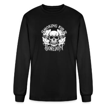 Smoking kills... boredom - Smoke - Men's Long Sleeve T-Shirt - black - Front