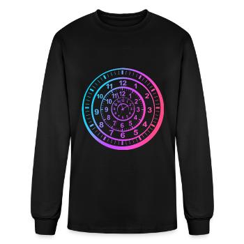 Retro Vibe Time Travel Lover Time Travel Clock - Men's Long Sleeve T-Shirt - black - Front