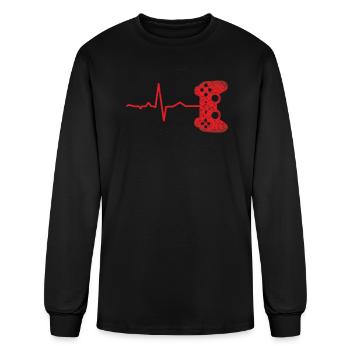 Gamer Heartbeat Video Games - Men's Long Sleeve T-Shirt - black - Front