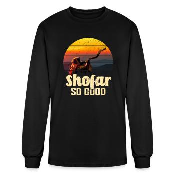 Shofar So Good Vintage Sunset Funny Rosh Hashanah - Men's Long Sleeve T-Shirt - black - Front