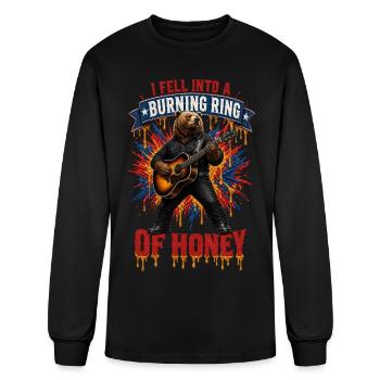 Burning Ring of Honey – Guitar Bear - Men's Long Sleeve T-Shirt - black - Front