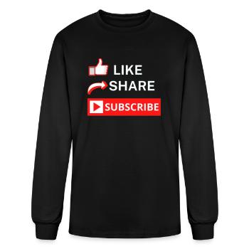 Like Share Subscribe - Social Media - Men's Long Sleeve T-Shirt - black - Front