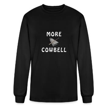 MORE COWBELL! FUNNY COWBELL DESIGN AND QUOTE GIFT - Men's Long Sleeve T-Shirt - black - Front