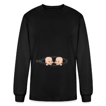 Mom Of Twin Pregnancy Twins Mom Pregnant With - Men's Long Sleeve T-Shirt - black - Front