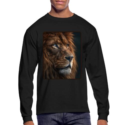 Lion Portrait Majestic Wildlife Design - Men's Long Sleeve T-Shirt
