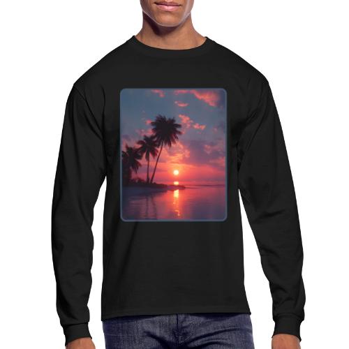 Tropical Sunset Ocean Reflection Design - Men's Long Sleeve T-Shirt